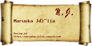 Maruska Júlia névjegykártya